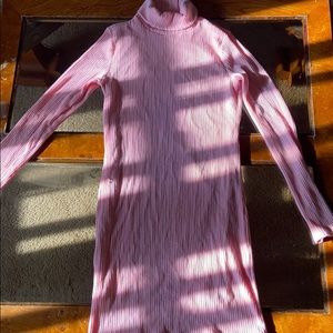 Pink Turtle Neck Dress
